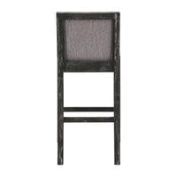 30.5 Inch Height Bar Stools Set Of 2, Rubber Wood Frame,Fabric Sponge Cushion And Upholstered Barstools, Retro Bar Chairs Suitable For Kitchen Island,Bedroom,Dining Room. Black Grey Kitchen Sponge