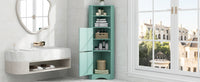 Tall Bathroom Corner Cabinet, Freestanding Storage Cabinet With Doors And Adjustable Shelves, Mdf Board, Green Green Mdf