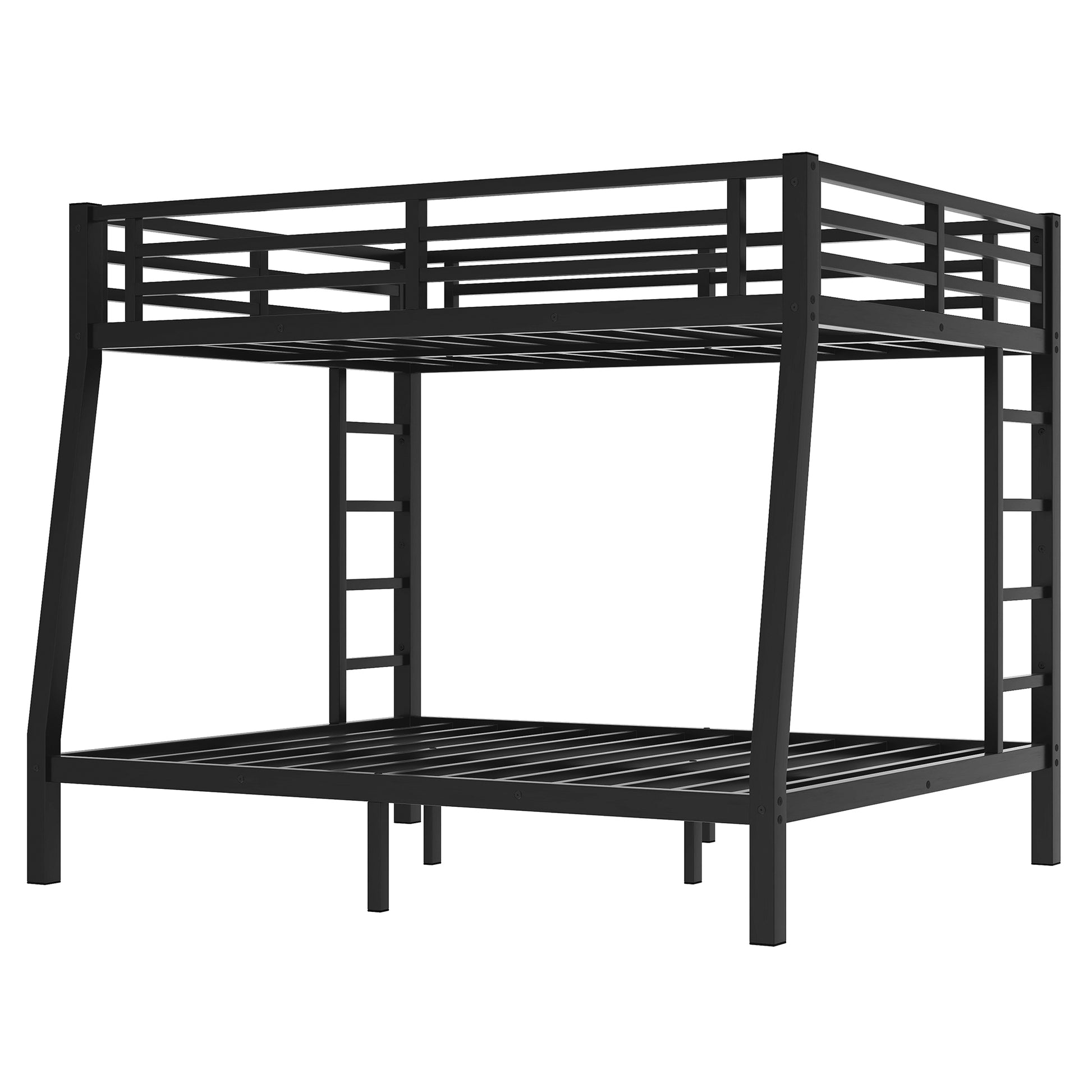 Metal Full Xl Over Queen Bunk Bed For Teens And Adults,Space Saving Noise Reduced No Box Spring Needed, Old Sku W1307S00020 Black Metal