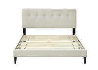 Queen Sized Upholstered Bed In A Box W Usb Off White Upholstered