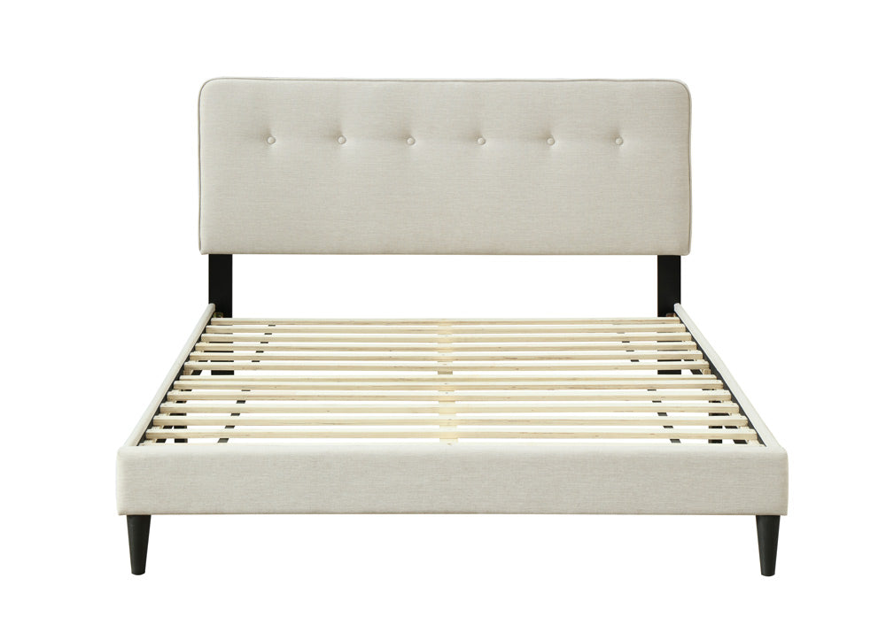 Full Sized Upholstered Bed In A Box W Usb Off White Upholstered