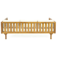 Claremont 3 Seater Daybed Beige Teak Wood Waterproof Fabric