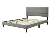 Queen Sized Channel Bed In A Box W Usb Gray Upholstered