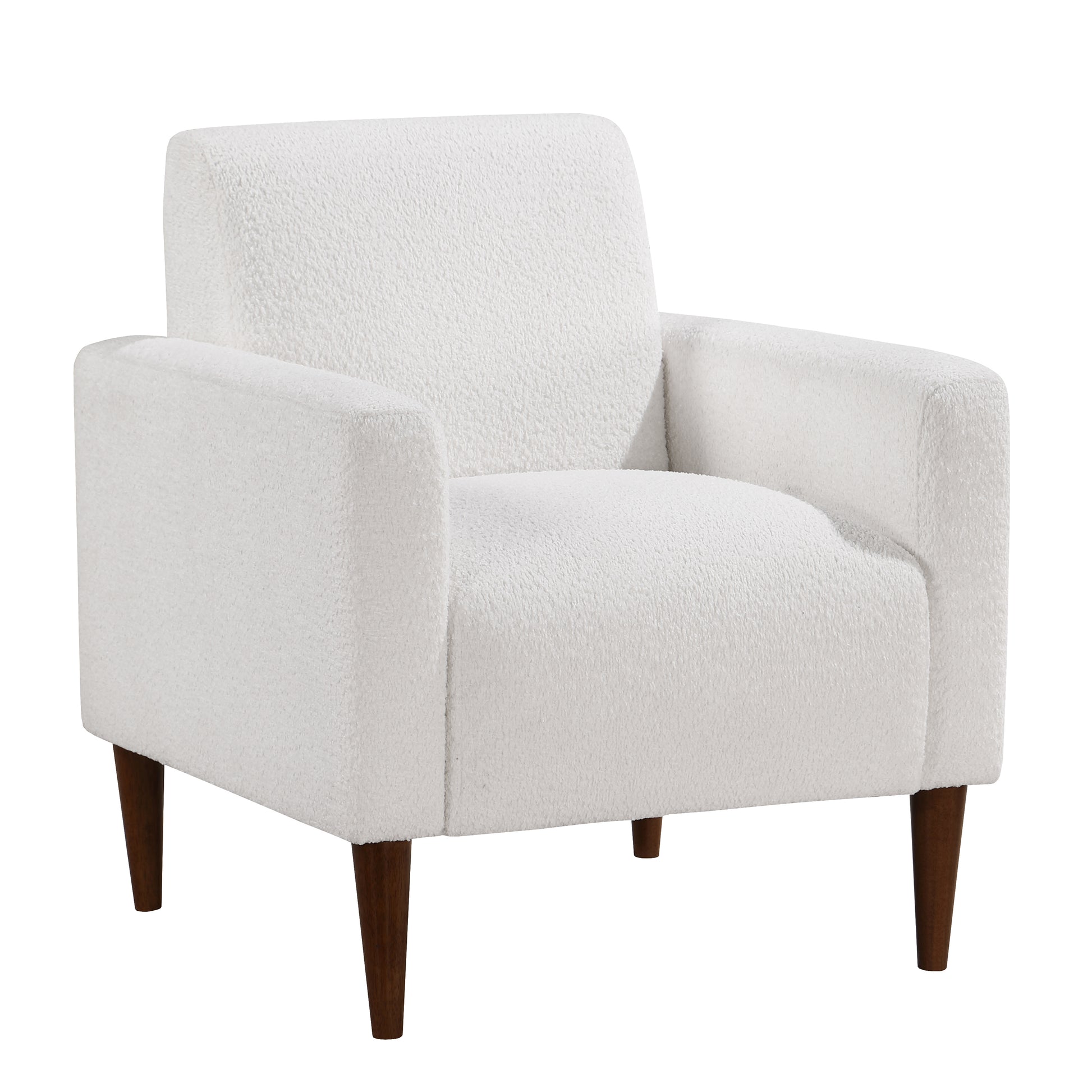 Caius Modern Arm Chair White Foam Boucle