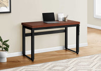 Computer Desk, Home Office, Standing, Adjustable, 48"L, Work, Laptop, Brown Laminate, Black Metal, Contemporary, Modern Cherry Particle Board