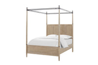 King Canopy Bed In Sand Colored Finish King Sand Solid Wood Mdf