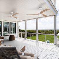 52" Ceiling Fan, Indoor Outdoor Ceiling Fan With Light With Remote Control, Noiseless Reversible Motor, 6 Speed ,3 Colorfor Patio Living Room, Bedroom, Office,Indoor. Matte White Matte White Contemporary,Farmhouse,Industrial Wood Iron