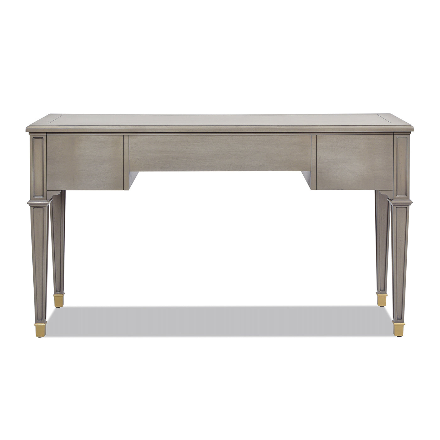 Dauphin 55" 3 Drawer Wood Executive Desk, Grey Cashmere Wood Gray Solid Wood Mdf Solid Wood Mdf