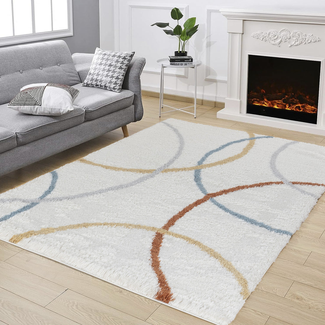 Loft Shag Gc Czy1001 Ivory 5 Ft. 3 In. X 7 Ft. Shaggy Area Rug Ivory Polyester