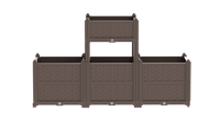 Rectangular Raised Garden Bed Kit Indoor Outdoor Plastic Planter Grow Box For Fresh Vegetables, Herbs, Flowers & Succulents, Brown Brown Polypropylene