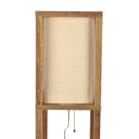 Pinnacle Shelf Floor Lamp For Bedroom Living Room, Natural Wood With Long Shade Natural,Wood Table&Floor Lamps Fabric,Mdf