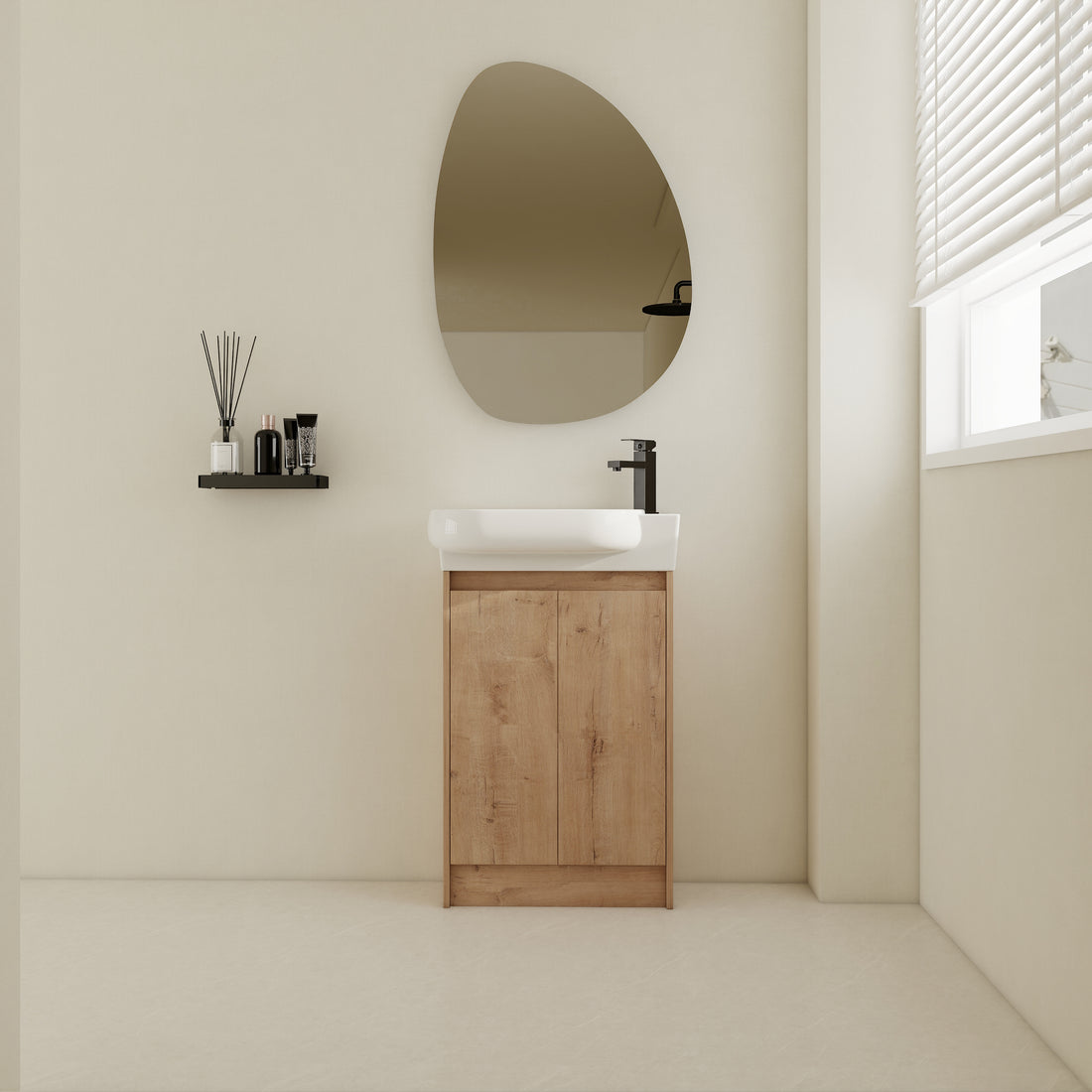 23" Freestanding Bathroom Vanity With Sink, Soft Close Doors Imitative Oak Bathroom Modern Plywood