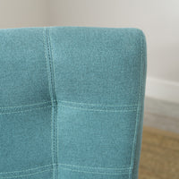 Dining Chair Aqua Blue Wood Fabric