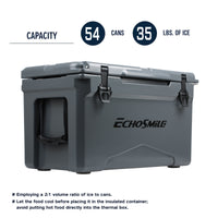 35Qt Gray Insulated Box Gray Polyethylene