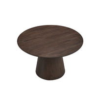 47.24'' Round Modern Style Mdf Wood Dining Table For Kitchen, Living Room, Cafe, Stylish Leisure Desk With Sturdy Cylindrical Base, For Small Spaces, Apartment,Dark Brown Dark Brown Mdf