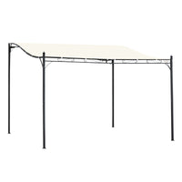 Outsunny 10' X 13' Steel Outdoor Pergola Gazebo, Patio Canopy With Weather Resistant Fabric And Drainage Holes For Backyard, Deck, Garden, Cream White White Steel