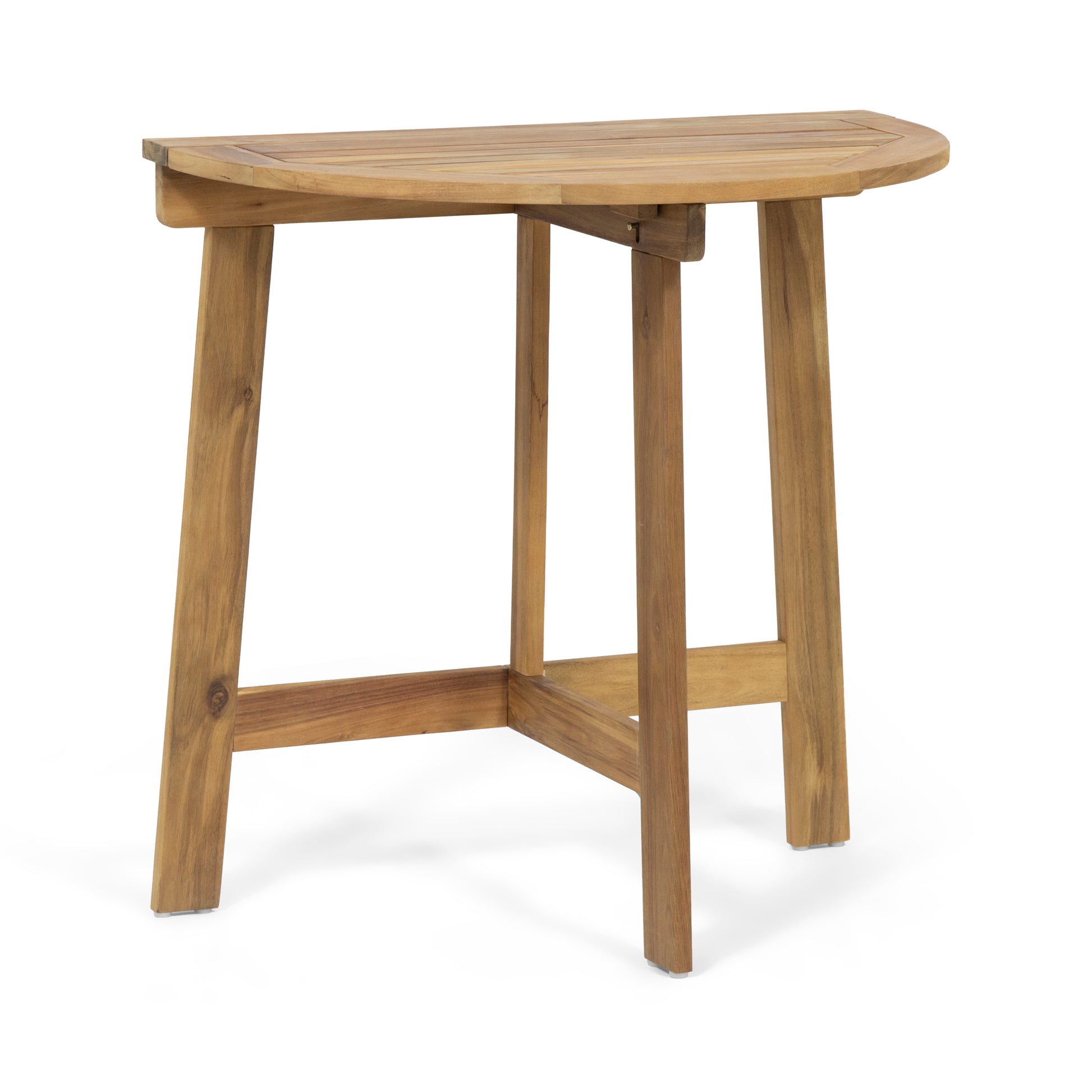 Westmont Half Round Bistro Table, Natural Natural Acacia Wood