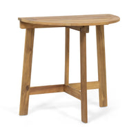 Westmont Half Round Bistro Table, Natural Natural Acacia Wood