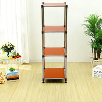 Korean Orange 4 Tier Heavy Duty Stainless Steel Storage Shelving Unit, 100Lbs Shelf 49"H X 14.9"W X 13.7"D For Indoor Outdoor Organizationmodular Rack, Extremely Durabl Orange Primary Living Space