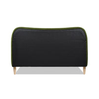 Roman Curved Headboard Upholstered Platform Bed, Queen, Olive Green Performance Velvet Box Spring Not Required Queen Olive Green Wood Foam Velvet Velvet