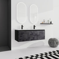 48'' Floating Wall Mounted Bathroom Vanity & Soft Close Cabinet Door, Kd Package Black 3 Adjustable Hinges Bathroom Wall Mounted Modern Plywood