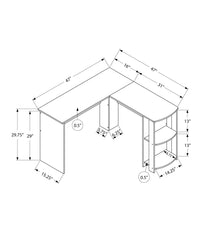 Computer Desk, Home Office, Corner, Storage Shelves, 48"L, L Shape, Work, Laptop, Brown Laminate, Contemporary, Modern Walnut Particle Board