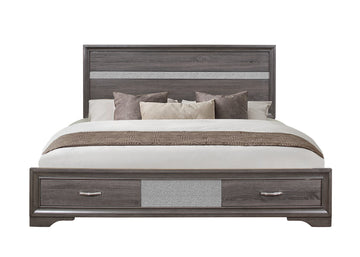 Ryder Sparkle Grey Queen Bed Gray Solid Wood Mdf