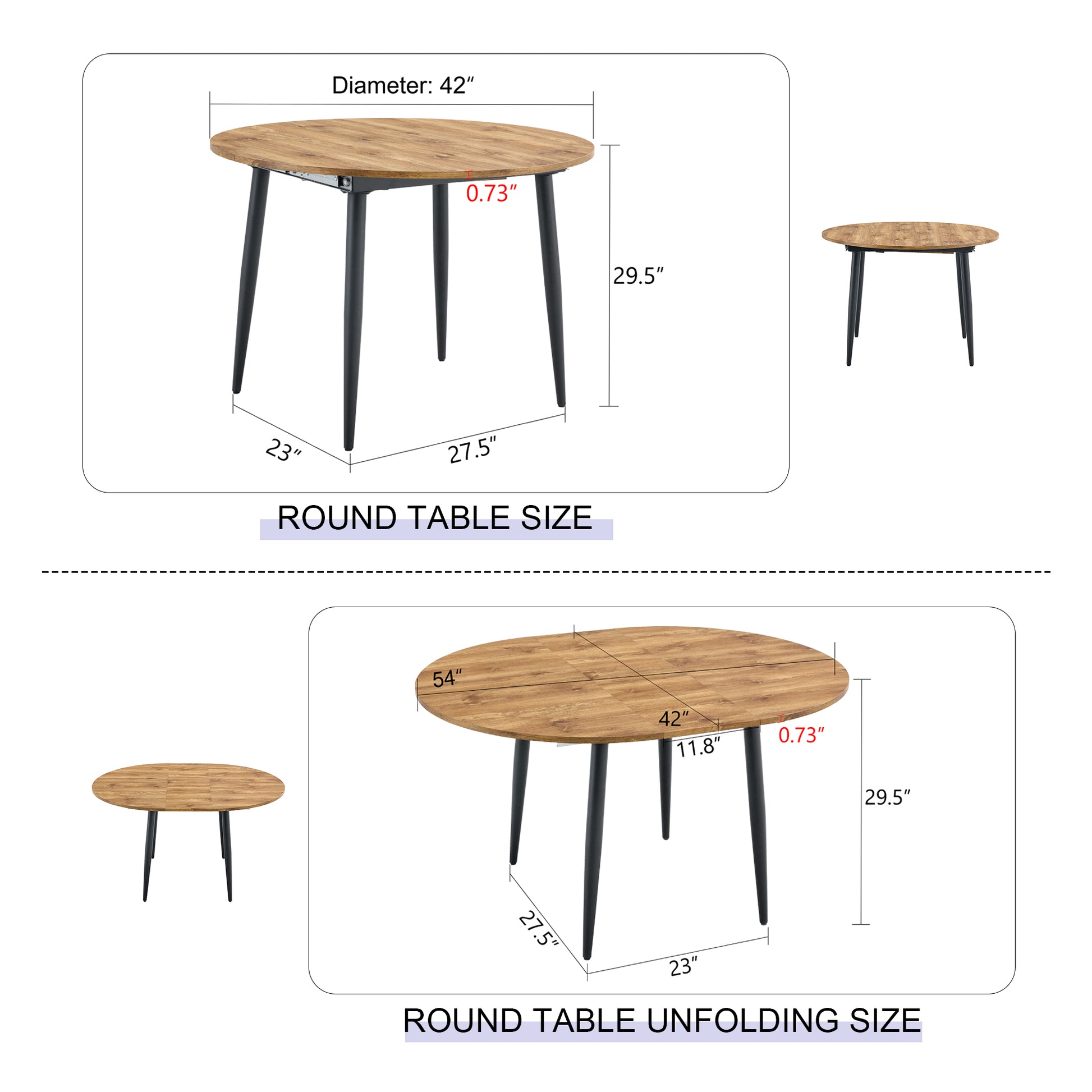 With A Clever Retractable Mechanism, The Mdf Table Top Is Made Of Black Metal Legs And Has A Smooth And Delicate Surface. The Unique Look Creates The Sleekof A Modern Home. Wood Mdf Metal