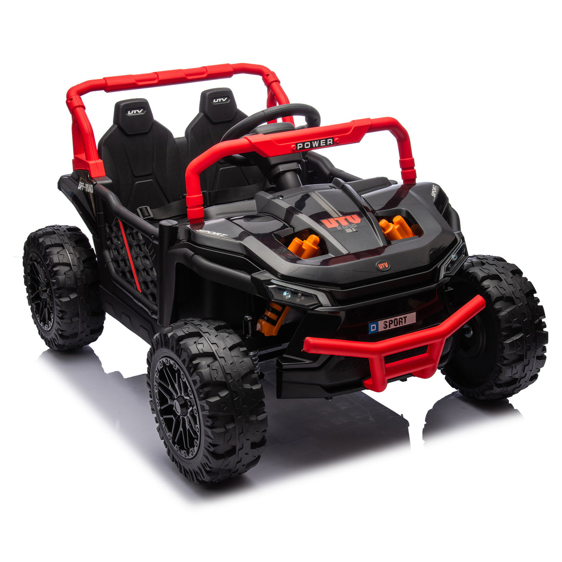 24V Kids Ride On Utv,Electric Toy For Kids W Parents Remote Control,Four Wheel Suspension,Low Start,Adjustable Speed,Multimedia Player,Early Education,Bluetooth,Rear Storage Space For Kids Aged 3 . Red 50 99 Lbs Polypropylene