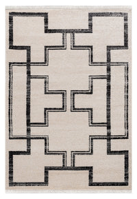 Contemporary, Geometrictextured High Low Cut Pile 9'2" X 12'4" Rectangle Area Rug Ivory Polypropylene