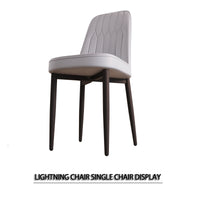 A Set Of 4 Dining Chair, Modern Style Chair Made Of High Quality Pu Leather Fabric With Thick Soft Cushions, Black Metal Leg Kitchen Chair, Dining Room Kitchen Dining Chair Grey Metal Gray Kitchen