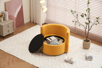 029 Teddy Fabric Swivel And Storage Chair With Back Cushion For Living Room,Yellow Yellow Primary Living Space Modern Foam Teddy