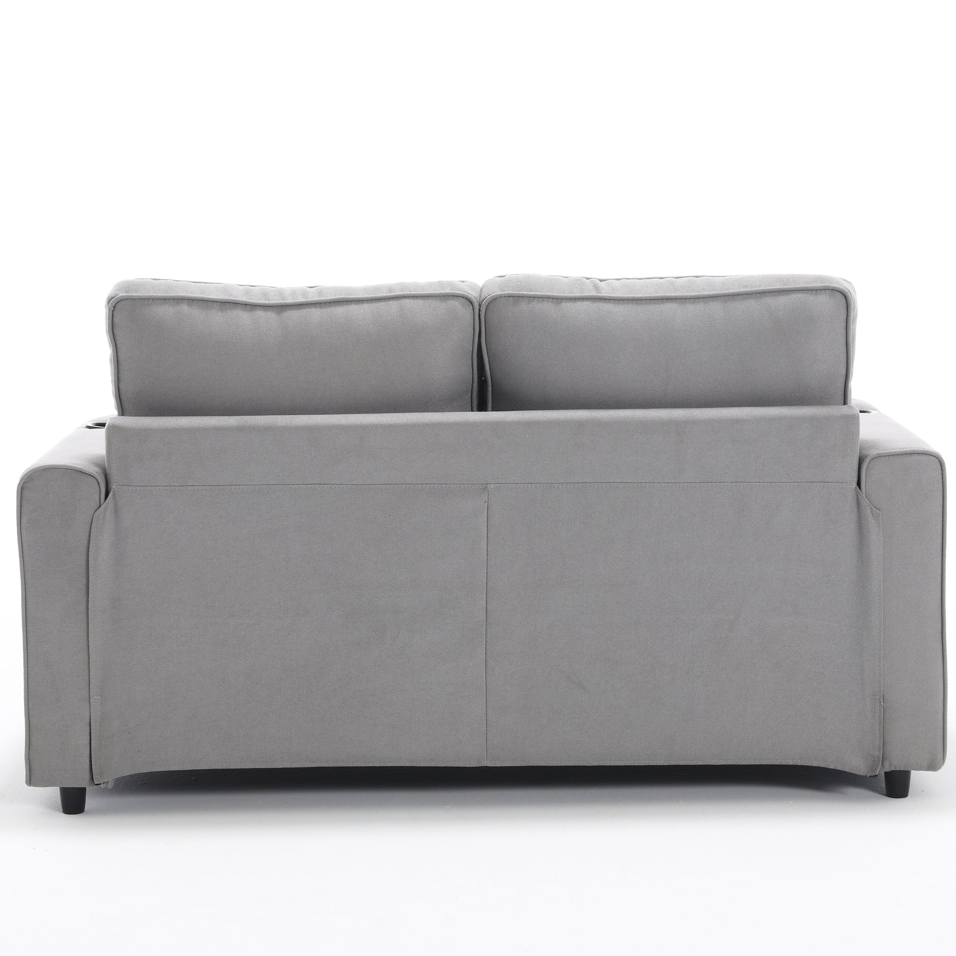 3 In 1 Upholstered Futon Sofa Convertible Sofa Bed,Foldable Tufted Loveseat With Pull Out Sleeper Couch Bed,Folding Mattres Beautiful Seat Daybed W Side Pockets And Cup Holder, Light Gray Light Gray Foam Fabric