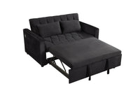 3 In 1 Sleeper Sofa Couch Bed Twin Black Fabric