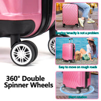 Hardside Lightweight Luggage Featuring 4 Spinning Wheel Robust Abs And Secure Tsa Lock Luggage Set 3 Pieces 20 24 28 Inches Women And Men Pink Abs