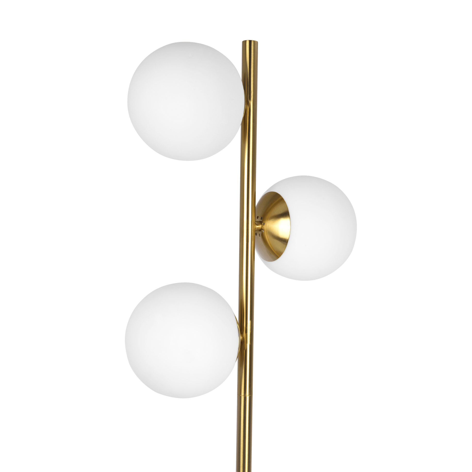 Brilliance Modern Gold Brush Floor Lamp, Opal Glass Shades And Round Metal Base Clear,Gold Table&Floor Lamps Brass,Glass
