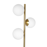 Brilliance Modern Gold Brush Floor Lamp, Opal Glass Shades And Round Metal Base Clear,Gold Table&Floor Lamps Brass,Glass