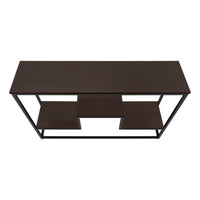 Accent Table, Console, Entryway, Narrow, Sofa, Living Room, Bedroom, Brown Laminate, Black Metal, Contemporary, Modern Espresso Metal
