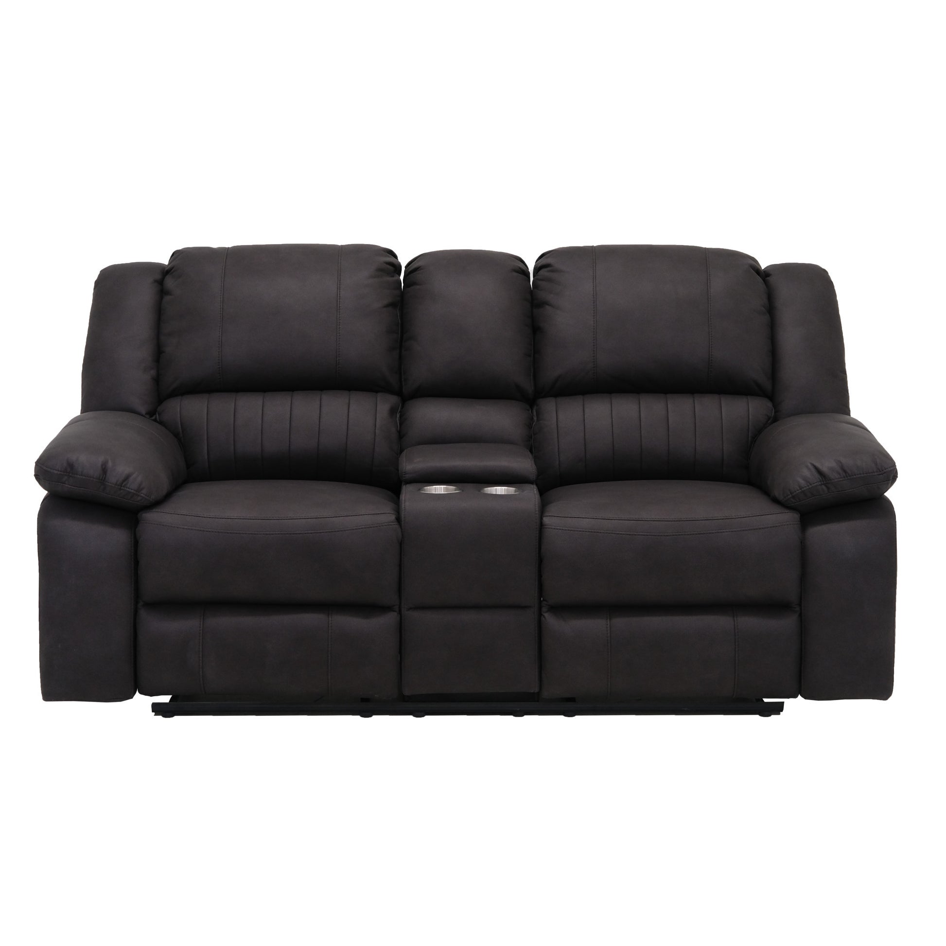 Marshall Black Reclining Console Loveseat Black Foam Solid Wood