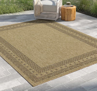 Earth Gc Ntl1007 Jute Mocha 5 Ft. 3 In. X 7 Ft. 3 In. Indoor Outdoor Area Rug Natural & Light Brown Polyester Polypropylene