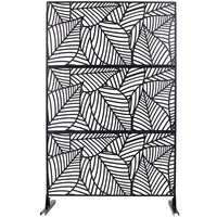 Outdoor & Indoor Privacy Screen Metal Privacy Screen 76" H 48" W, Freestanding Decorative Privacy Screen For Deck Balcony Patio, Privacy Fence Panels For Outside Lawn Garden Ps111 Black Black Steel