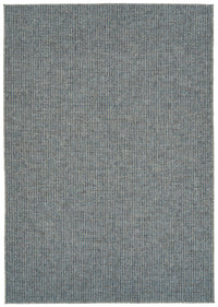 Modern, Transitional, Geometric, Southwestern, Textured High Low Cut & Loop 5'3" X 7'6" Rectangle Area Rug Blue Polypropylene