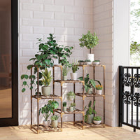 Plant Stand Indoor, Outdoor Wood Plant Stands For Multiple Plants, Plant Shelf Ladder Table Plant Pot Stand For Living Room, Patio, Balcony, Plant Gardening Gift Natural Wood