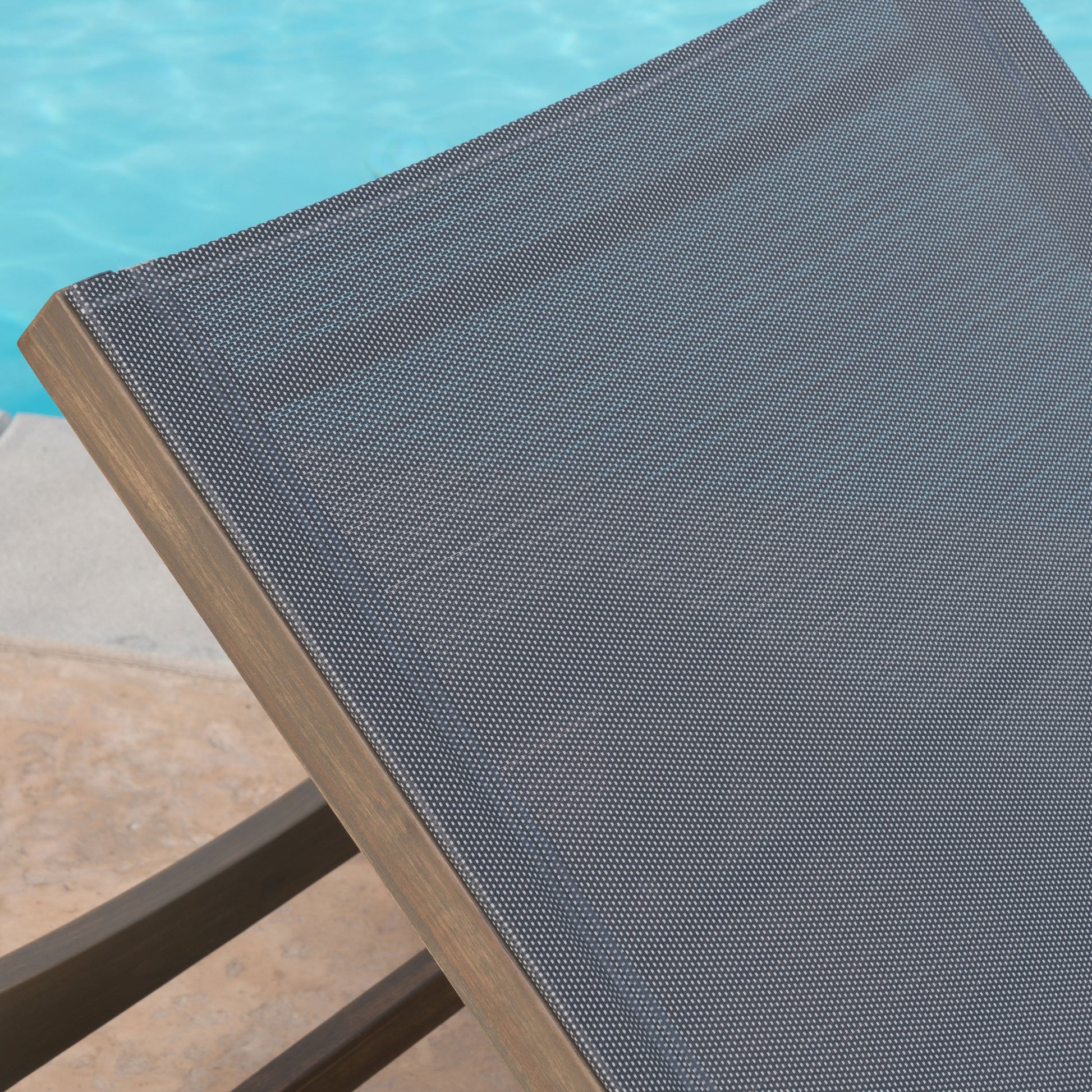 Summerland Chaise Lounge Dark Grey Mesh Dark Grey Aluminum