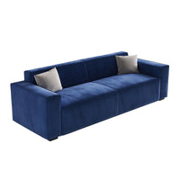 88.6" Modern Sofas Couches For Living Room,3 Seater Loveseat,Cloud Sofas & Couches With Square Armrest,Deep Seat Comfy Couch For Bedroom Navy Blue Chenille