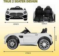 2 Seater Ride On Car For Kids With Remote Control 24V Battery Powered Electric Car With, Swing Button, Mp3, Two Seater Kids Electric Vehicles White White Polypropylene