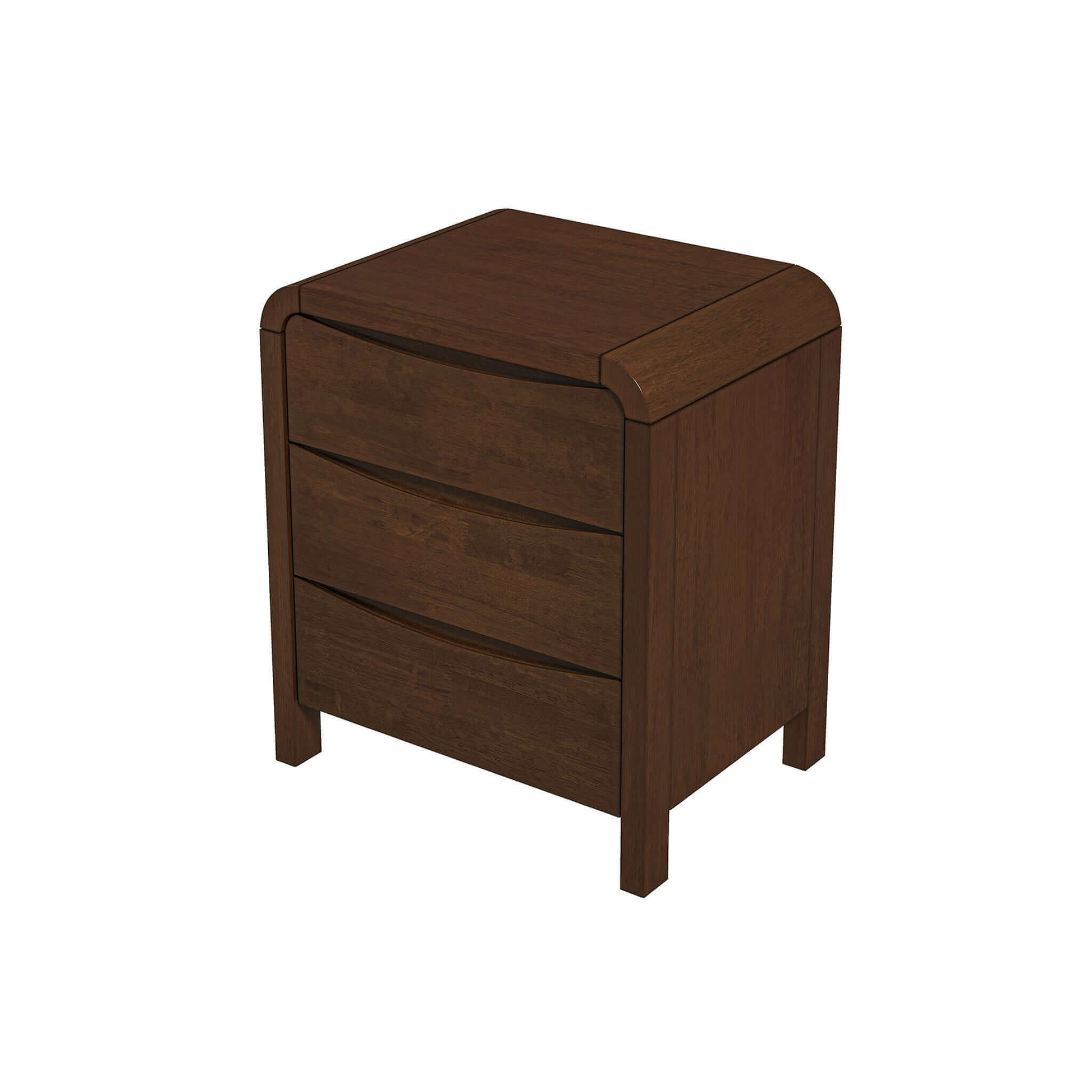 Lionel Mid Century Modern Solid Wood Nightstand 3 Drawer Bed Side Table Brown Brown 3 Drawers Bedroom Bedside Cabinet Mid Century Modern Engineered Hardwood Solid Wood Walnut Finish Solid Wood