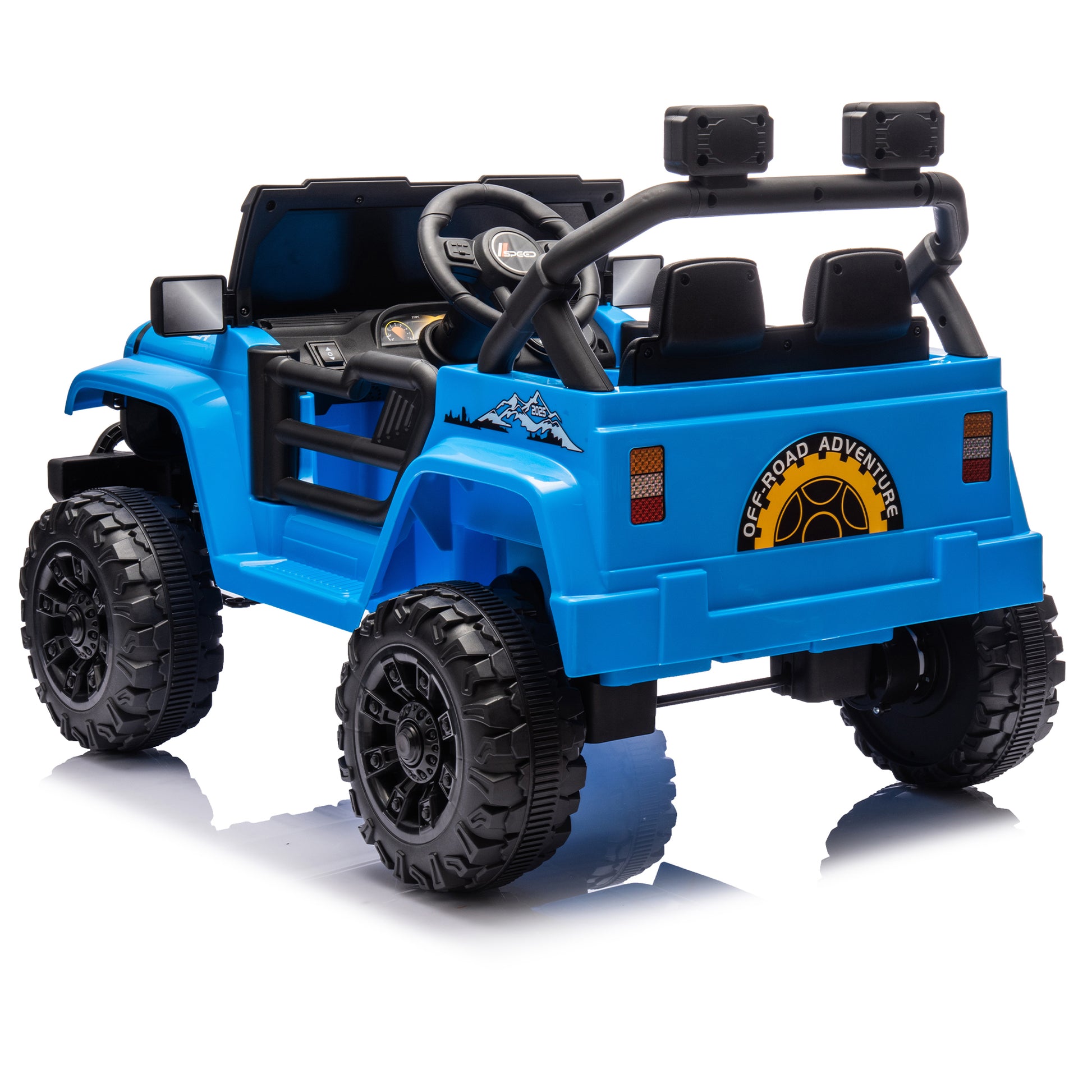 12V Kids Ride On Electric Car W Parents Control,Dual Drive, Four Wheel Suspension,With Music,Bluetooth,Mp3,Usb,With Headlights, Steering Wheel Quick Release,Slow Start For Kids Aged 3 8. Blue 50 99 Lbs Polypropylene