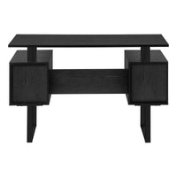 Computer Desk, Home Office, Laptop, Storage, 48"L, Work, Black Laminate, Black Metal, Contemporary, Modern Black Particle Board