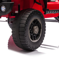 24V Two Seater Kids Ride On Truck Car W Parents Control,200W*2,Seat Width 20.28In,Four Wheel Suspension,Led Lights,Music,Mp3,Bluetooth,Two Independent Seat Belts,Suitable For Off Road For Kids Aged 3 Red 100 149 Lbs Polypropylene